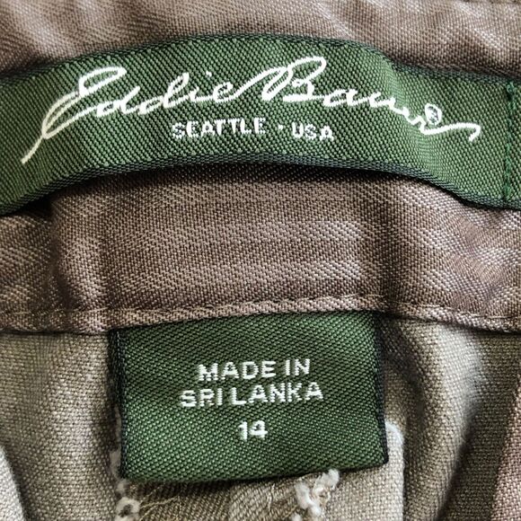 Eddie Bauer Blakeley Ankle Zip Pants Sz 14 Brown - Picture 2 of 10